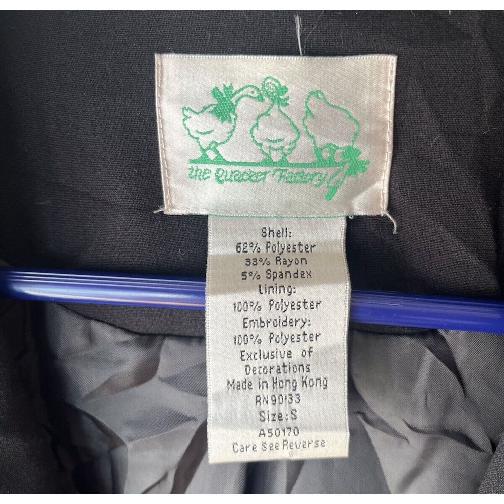 Quacker Factory Black Blazer with All Over Embroidered Zebra Small‎ - Picture 3 of 5